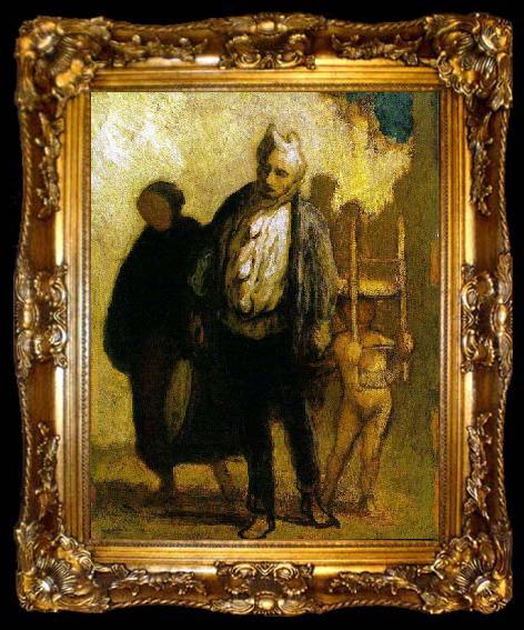 framed  Honore Daumier Wandering Saltimbanques, ta009-2